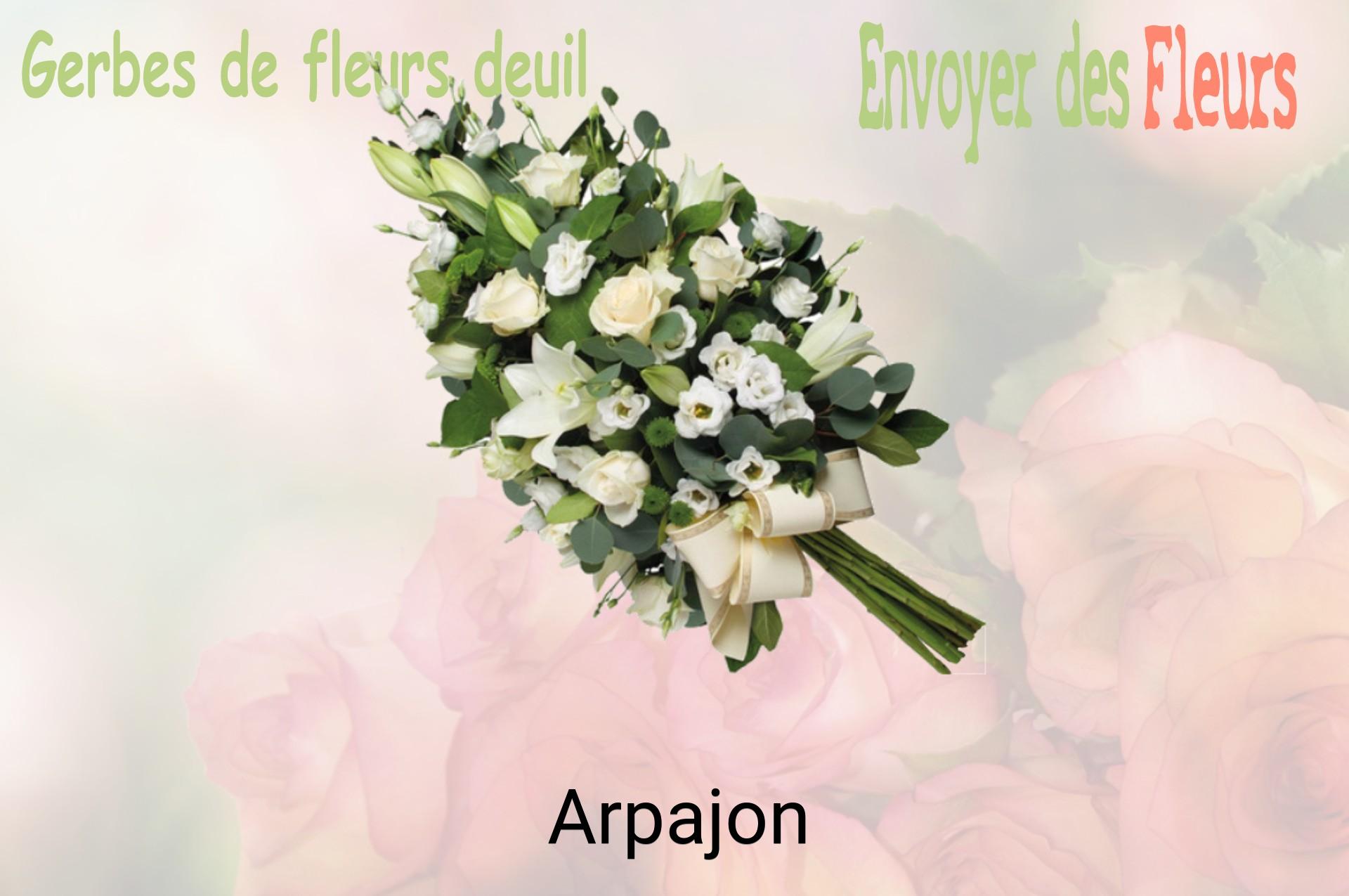 Gerbe de fleurs de deuil livrée à Arpajon